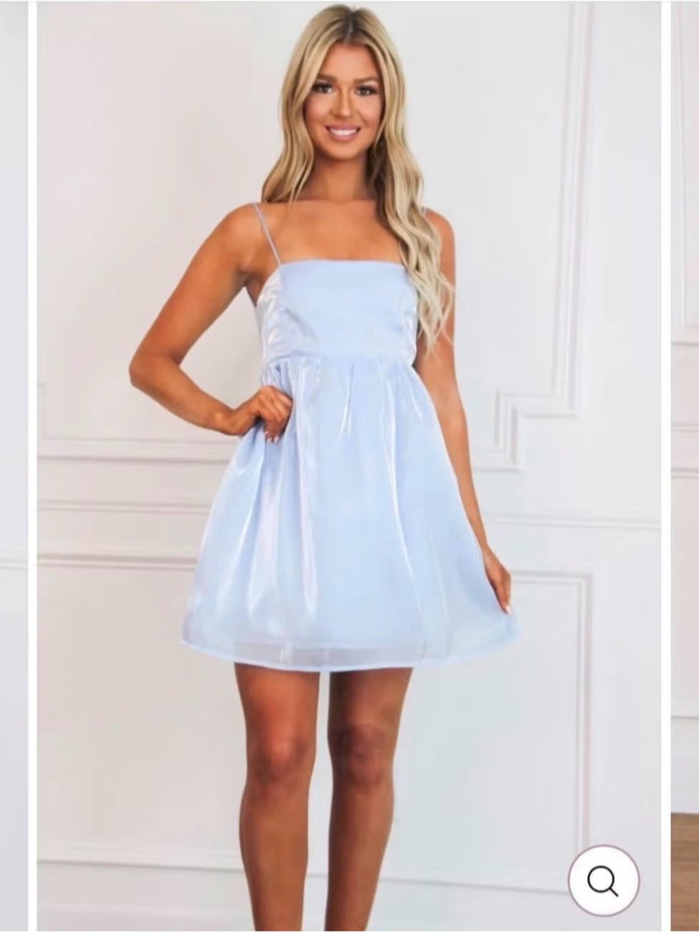 Light Blue Spaghetti Strap Mini Dress -  Woman Dress